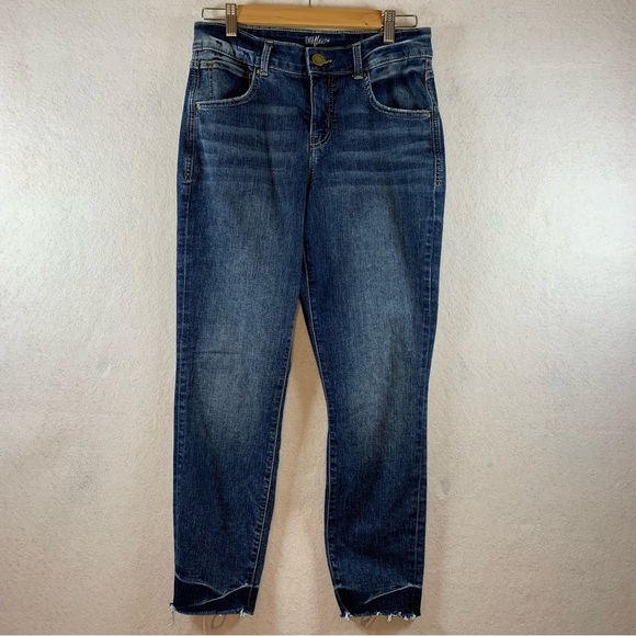 Maurices Denim - Everflex Mid rise medium wash high rise raw hem recycled‎ materials